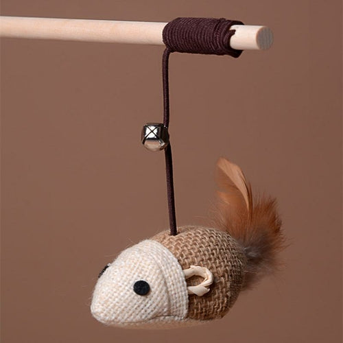 Catch-the-Mouse Cat Teaser Wand