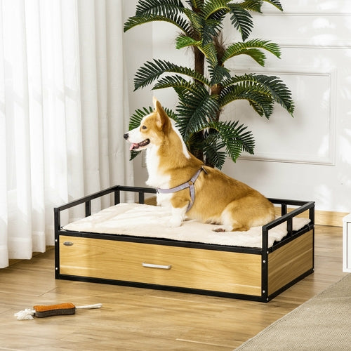 Elevated Pet Sofa Bed with Storage Drawer