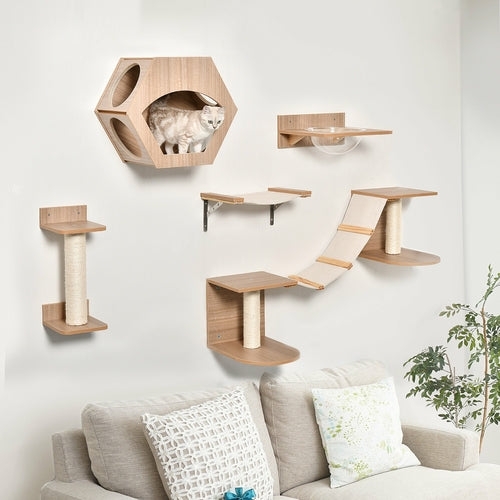 Wall-Mounted Cat Climbing Shelf Set